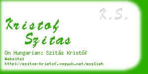 kristof szitas business card